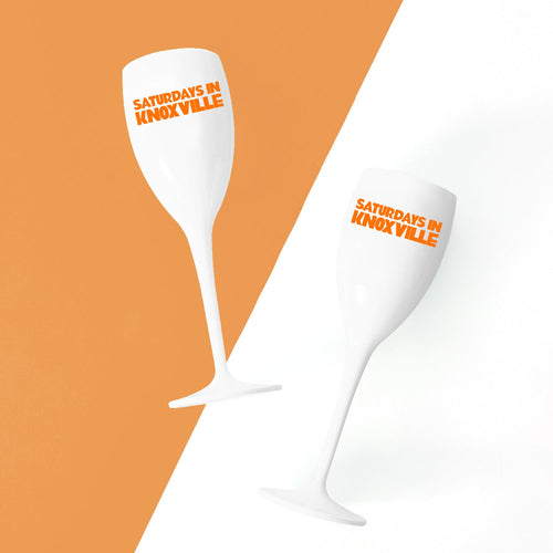 Tennessee, College Town Saturdays Plastic Champagne Flutes, Set of 2
