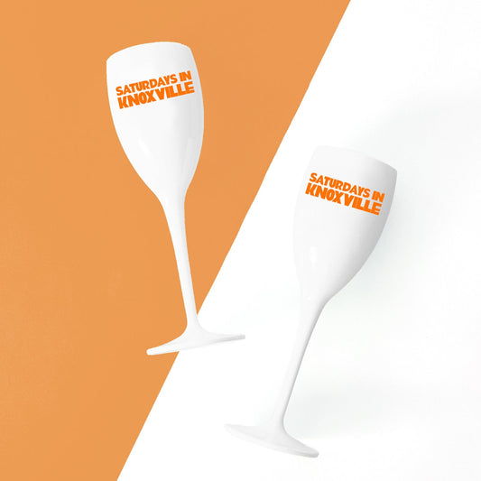 Tennessee, College Town Saturdays Plastic Champagne Flutes, Set of 2