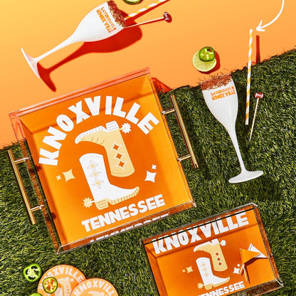 Tennessee, College Town Saturdays Plastic Champagne Flutes, Set of 2