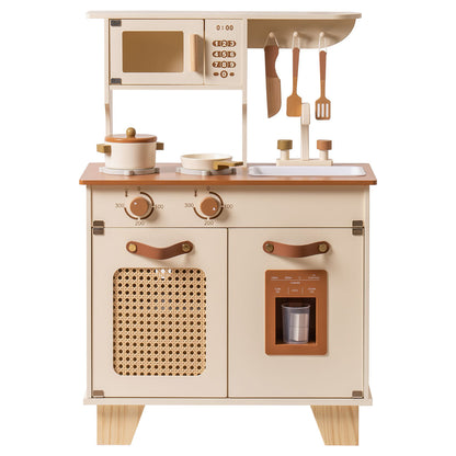 ROBUD Mocha Montessori Wooden Play Kitchen with Ice Dispenser