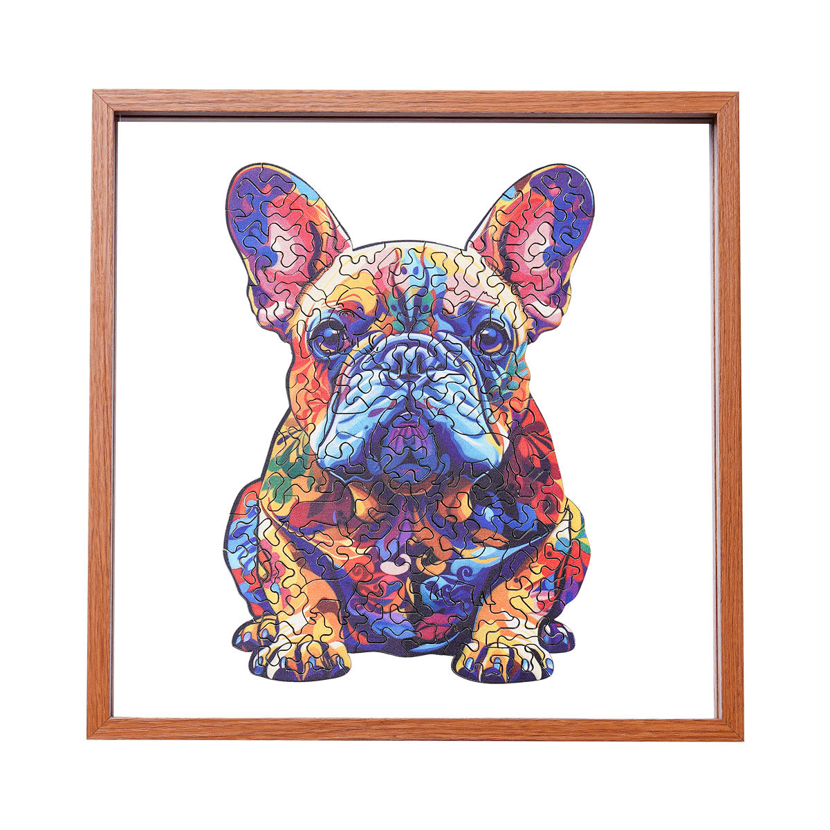 ROBOTIME French Bulldog Wooden Jigsaw Puzzle with Frame