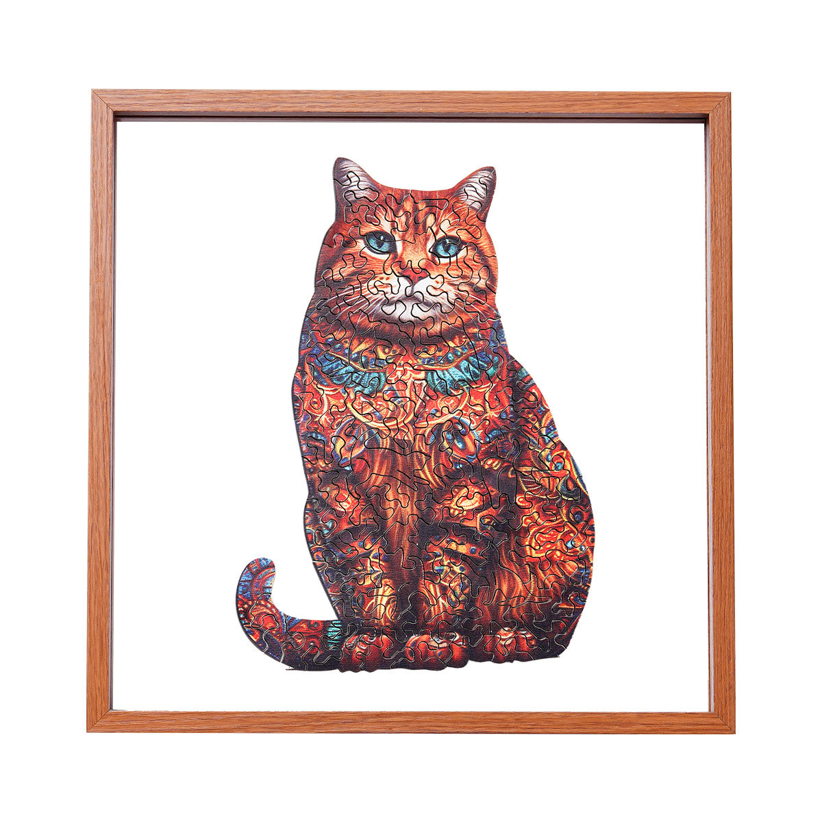 ROBOTIME Exotic Cat Wooden Jigsaw Puzzle with Frame