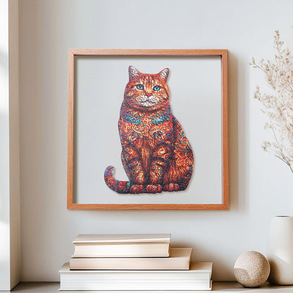ROBOTIME Exotic Cat Wooden Jigsaw Puzzle with Frame