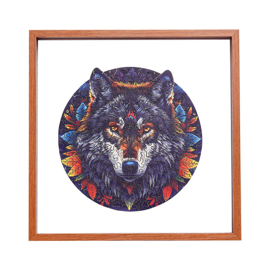ROBOTIME Wolf in the Jungle Wooden Jigsaw Puzzle with Frame