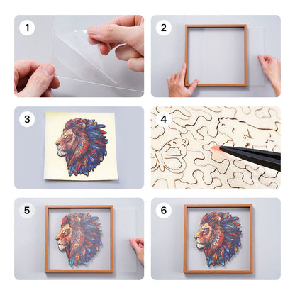 ROBOTIME The Lion King Wooden Jigsaw Puzzle with Frame