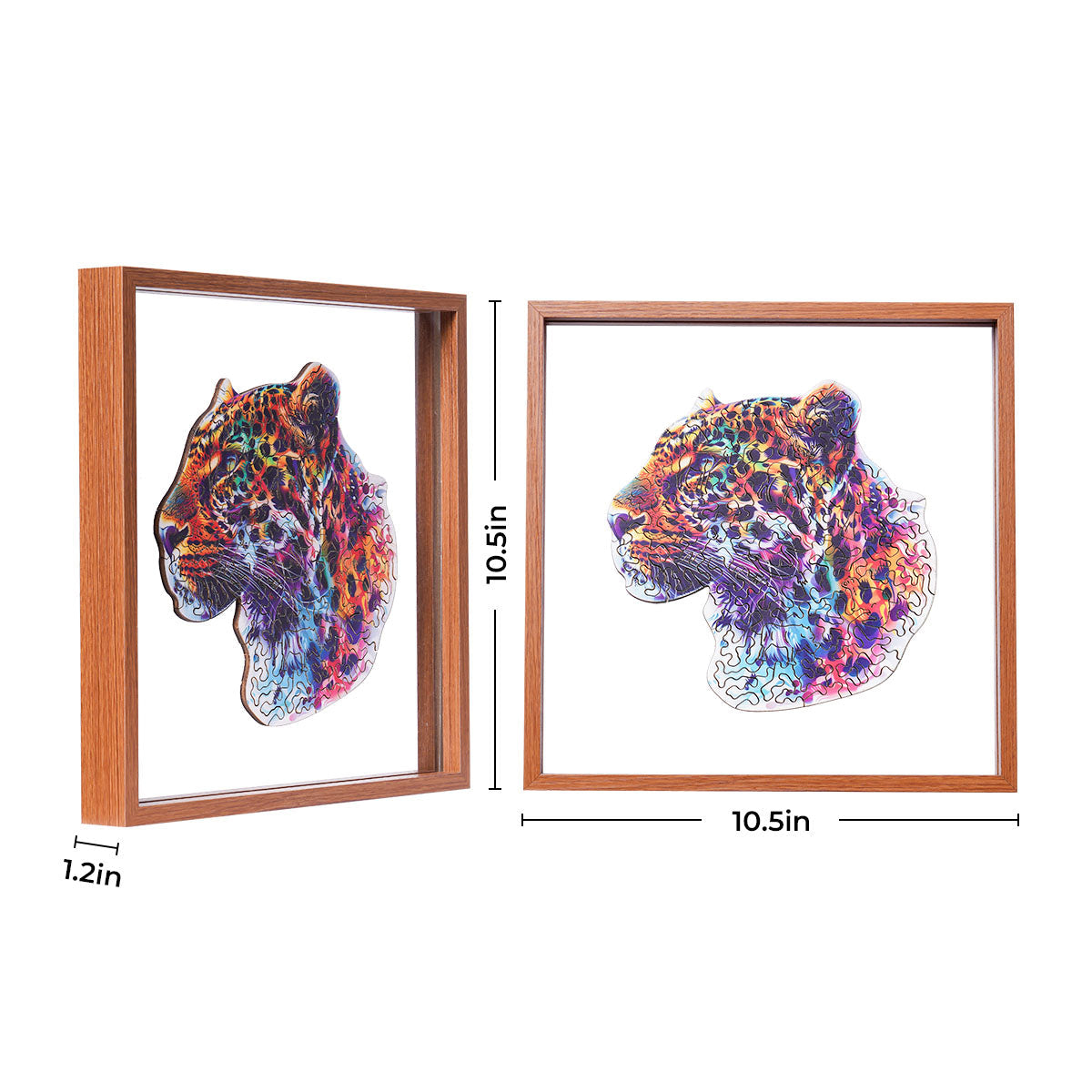ROBOTIME Fancy Leopard Wooden Jigsaw Puzzle with Frame