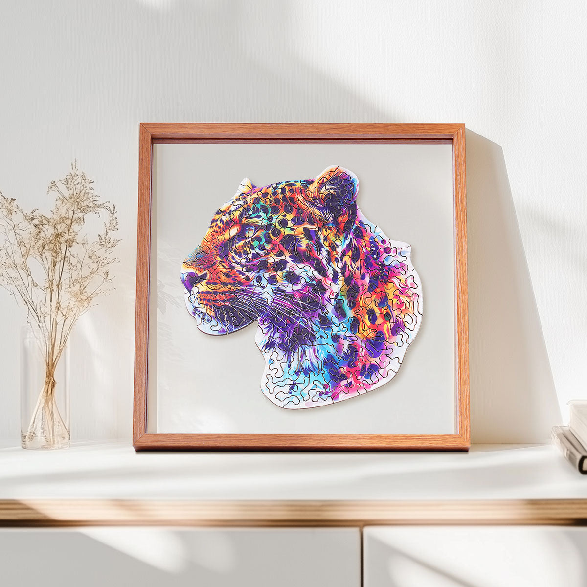 ROBOTIME Fancy Leopard Wooden Jigsaw Puzzle with Frame