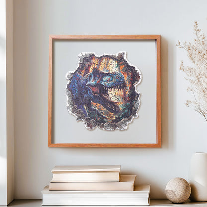 ROBOTIME Wall Breaking T-Rex Wooden Jigsaw Puzzle with Frame