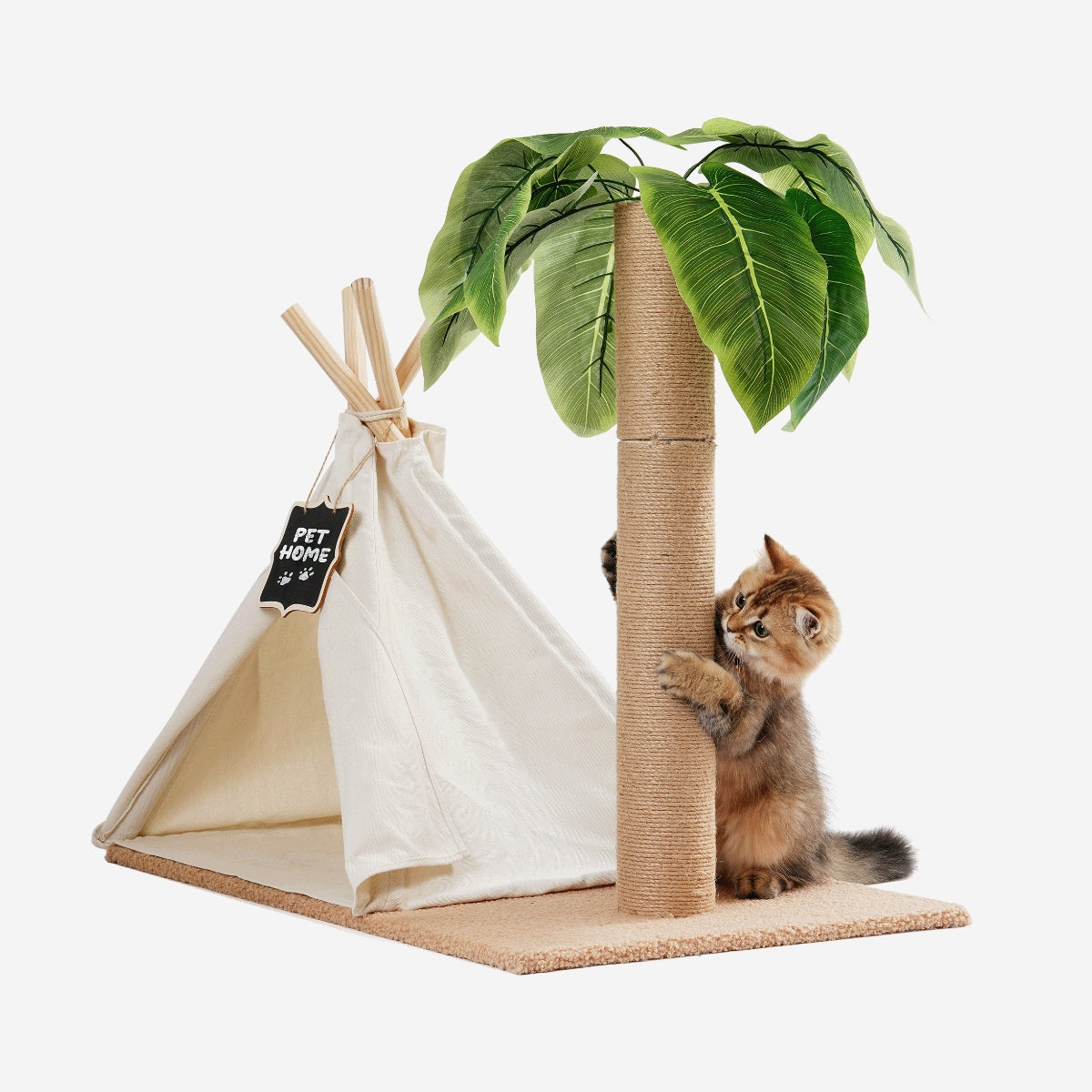 Cat Teepee Bed with Scratching Post