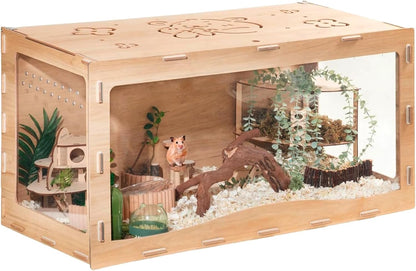 Front-Enclosed Large Wooden Hamster Cage