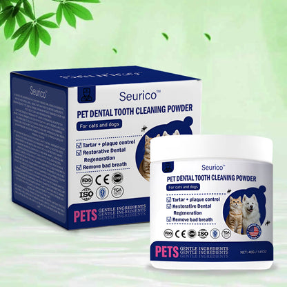 (official Store】LastDay! 70% OFF! - Seurico™Pet Dental Powder -Freshen Breath,Regenerate Teeth &Remove Tartar(AVMARecommended for Cats &Dogs
